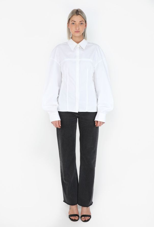 Alexander McQueen Bustier Seam Poplin Shirt - 3