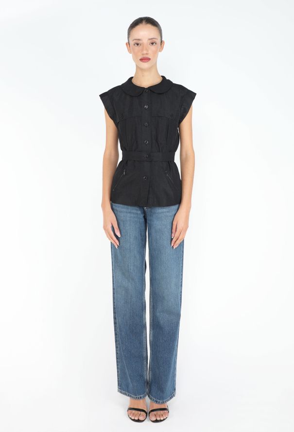 Chanel Early 2000s Belted  'CC' Blouse - 2