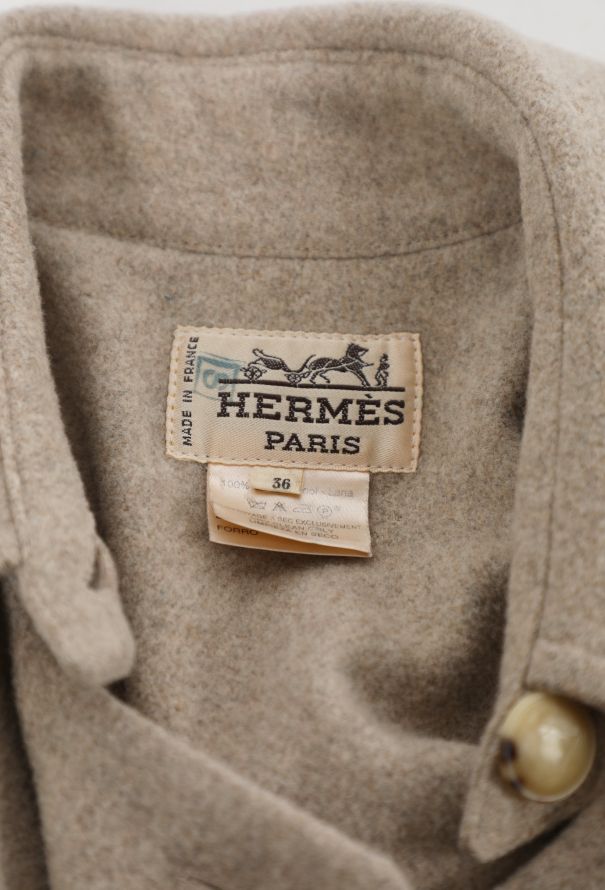 Hermès '70s Fluted Wool Overcoat - 7