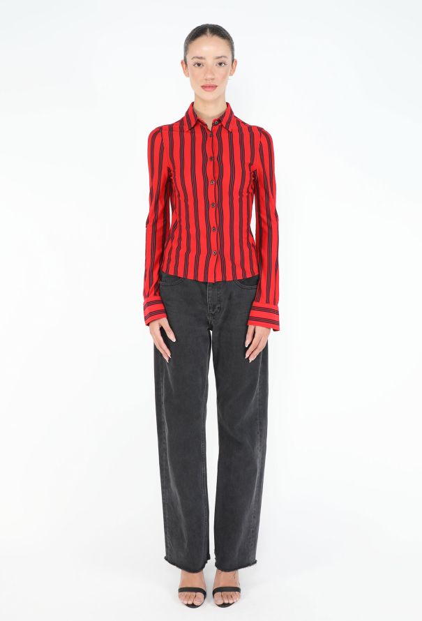 Prada F/W 2024 Striped Piqué Top - 4