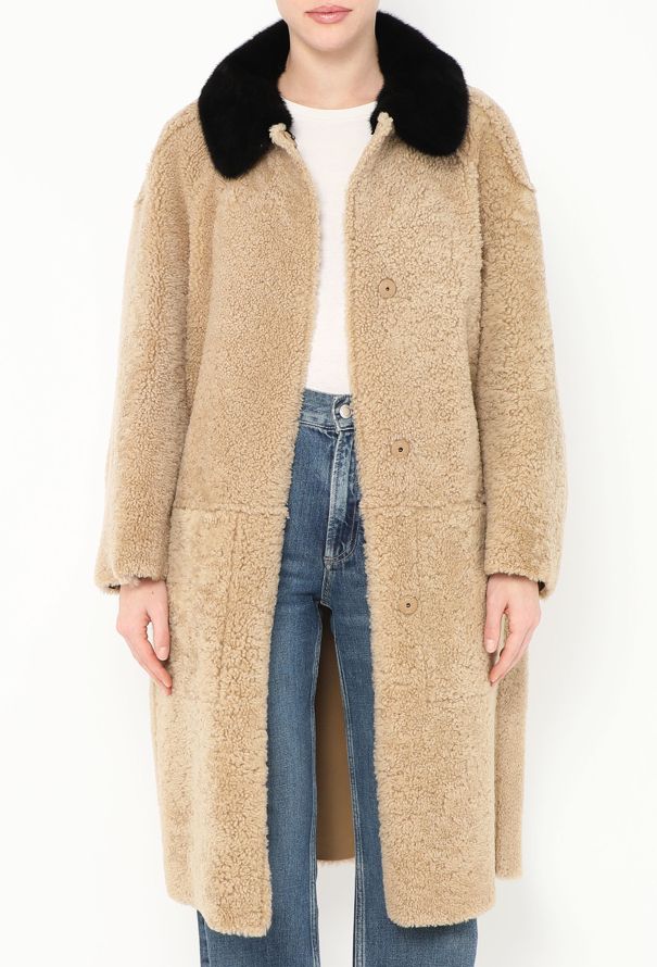 Prada 2018 Shearling Fur Collar Coat - 2