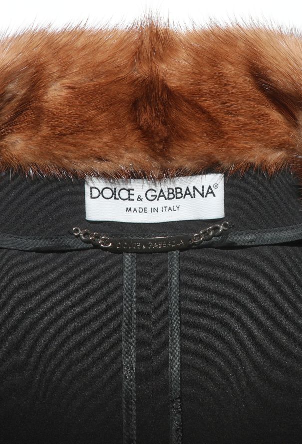Dolce & Gabbana '90s Mink Fur Collar Jacket - 6