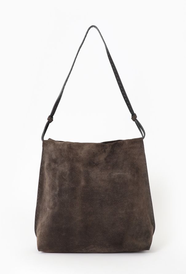The Row Green Suede Shoulder Bag - 1