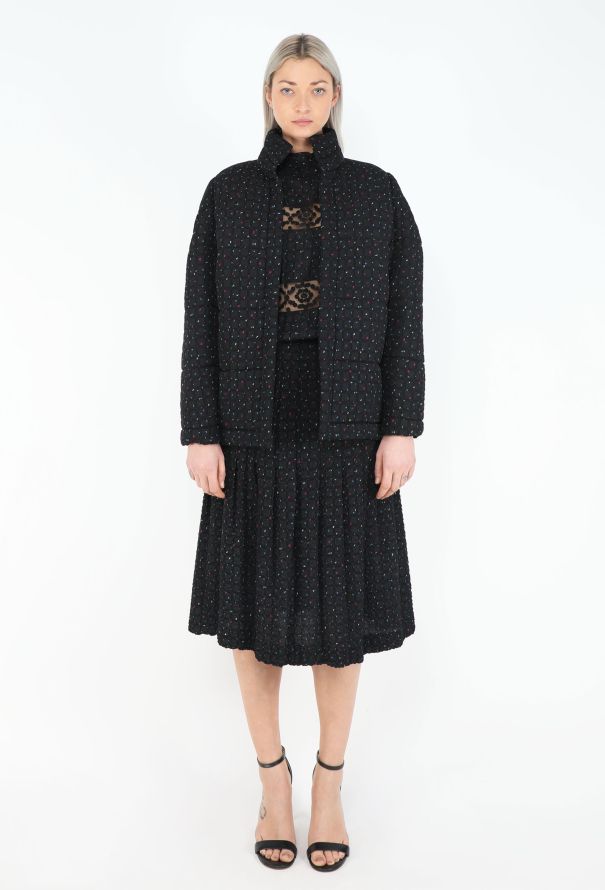 Chloé RARE Fall 1996 Printed Lace Dress Ensemble - 1