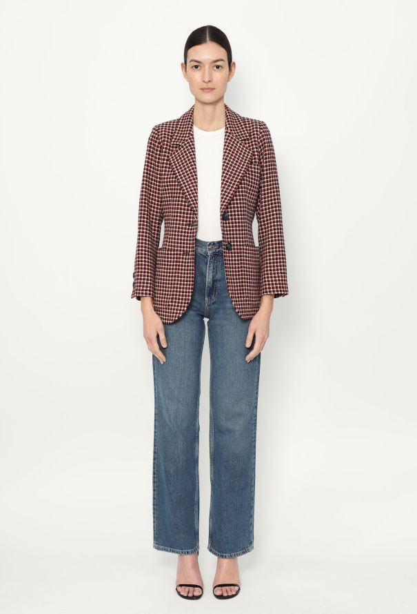 Saint Laurent S/S 1984 Classic Houndstooth Blazer - 3