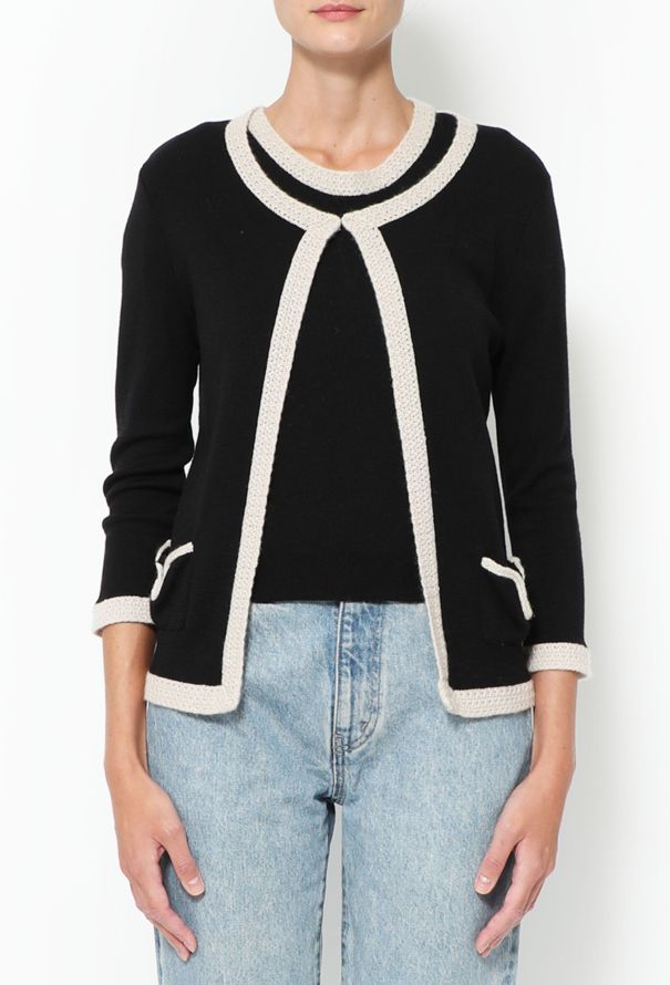 Chanel Iridescent Cashmere Trim Cardigan - 1