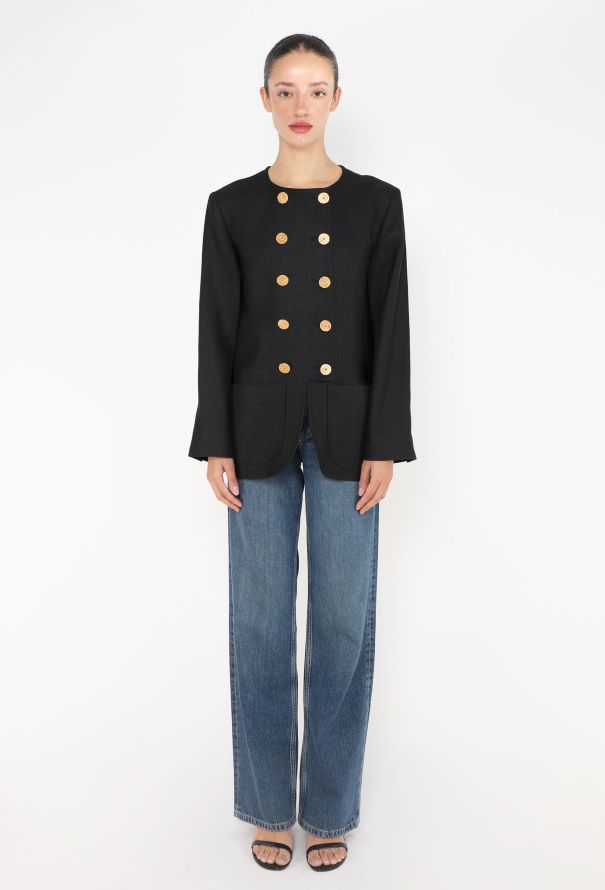 Saint Laurent Vintage Double-Breasted Military Blazer - 3