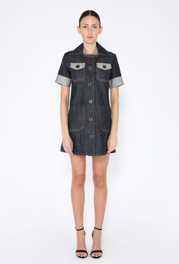 Chloé 2007 Denim Workwear Dress - 1