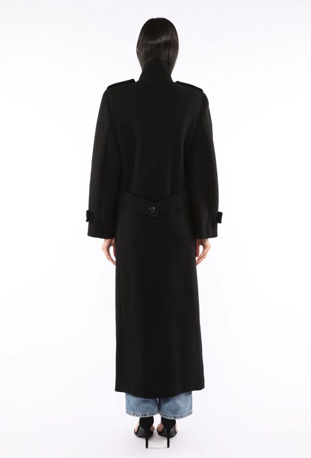 Saint Laurent Double-Breasted Long Peacoat, 2023 - 6