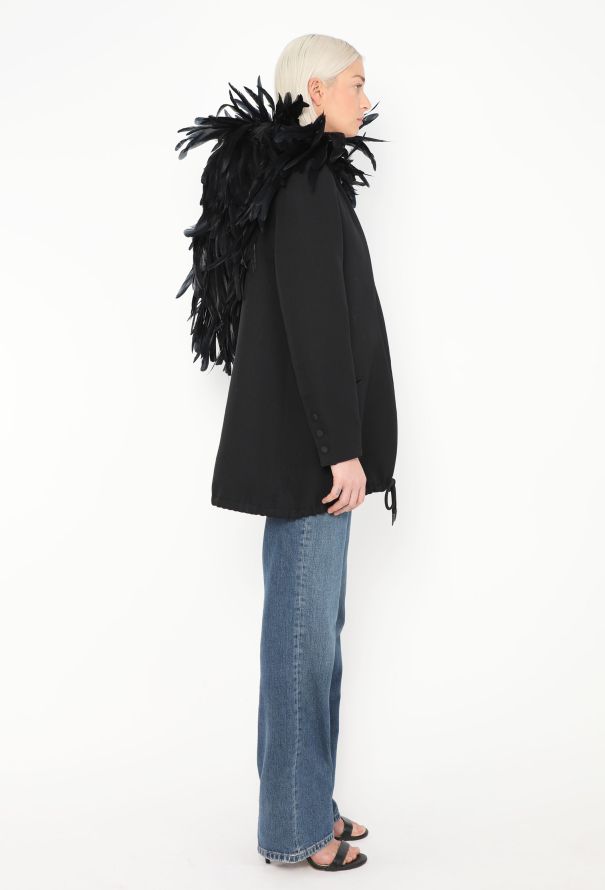 Claude Montana '80s Feather Collar Jacket - 1