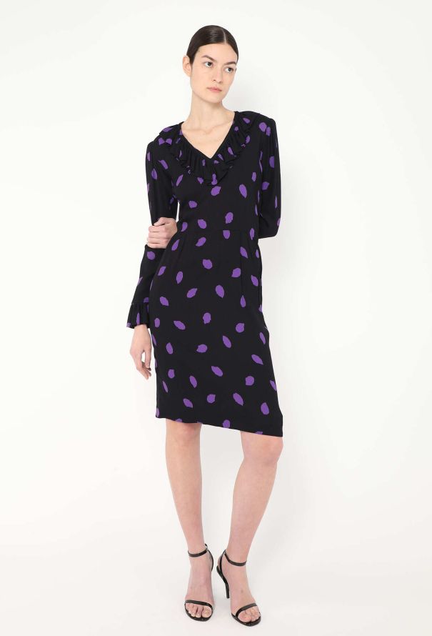 Saint Laurent Vintage Printed Crêpe Dress - 1