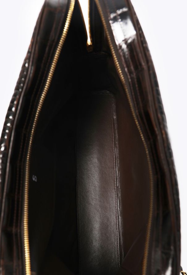 Chanel Vintage Brown Alligator Maxi Camera Bag - 11