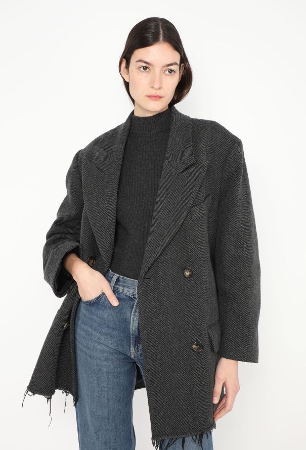 Acne Studios 2024 Oversized Frayed Blazer - 1