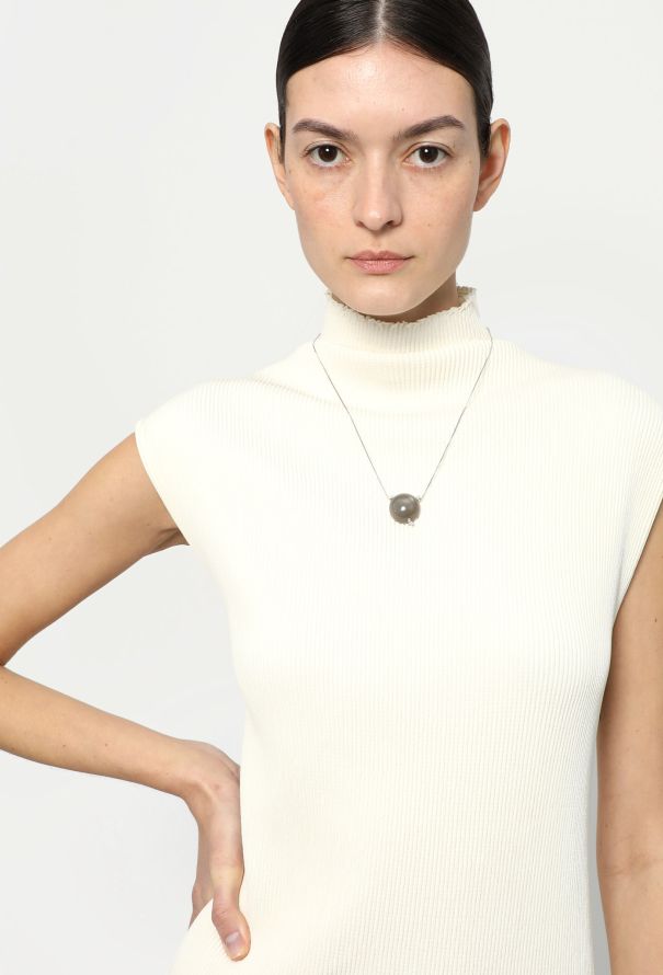 Vintage & Antique 18k White Gold, Moonstone & Diamond Necklace - 4