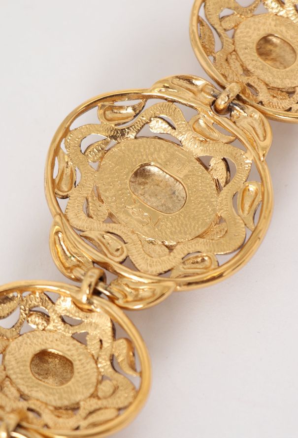 Saint Laurent Vintage Embossed Medallion Bracelet - 3