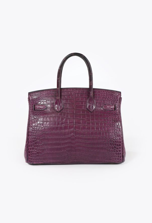 Hermès RARE Matte Améthyste Porosus Birkin 30 - 6