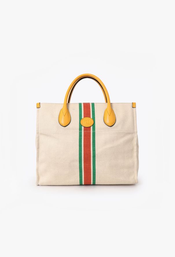 Gucci Canvas Foldable Web Tote Bag - 1