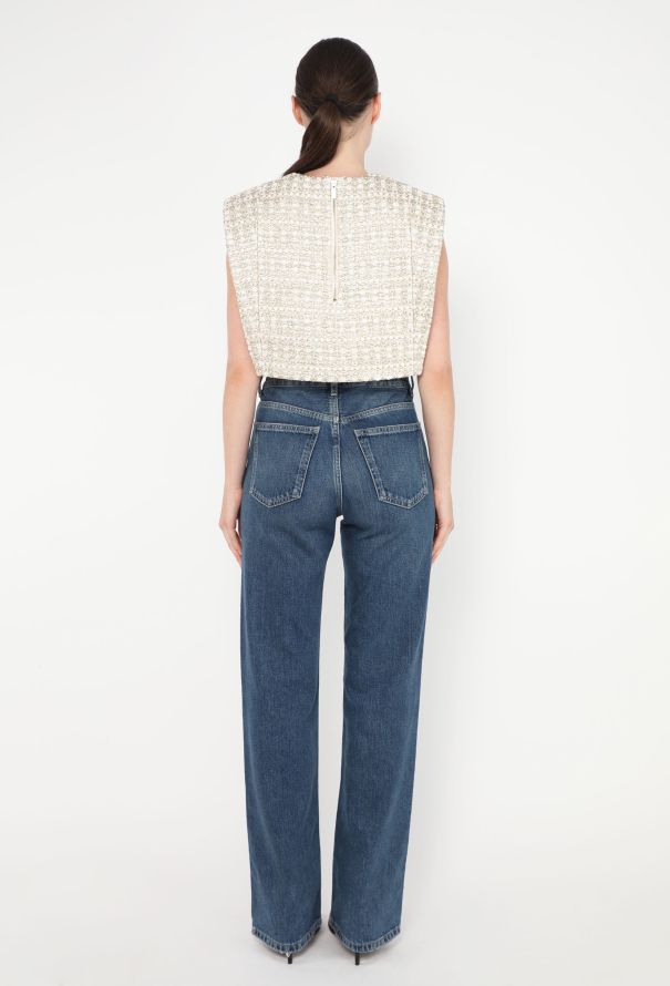 Louis Vuitton 2023 Lamé Tweed Cropped Top - 4