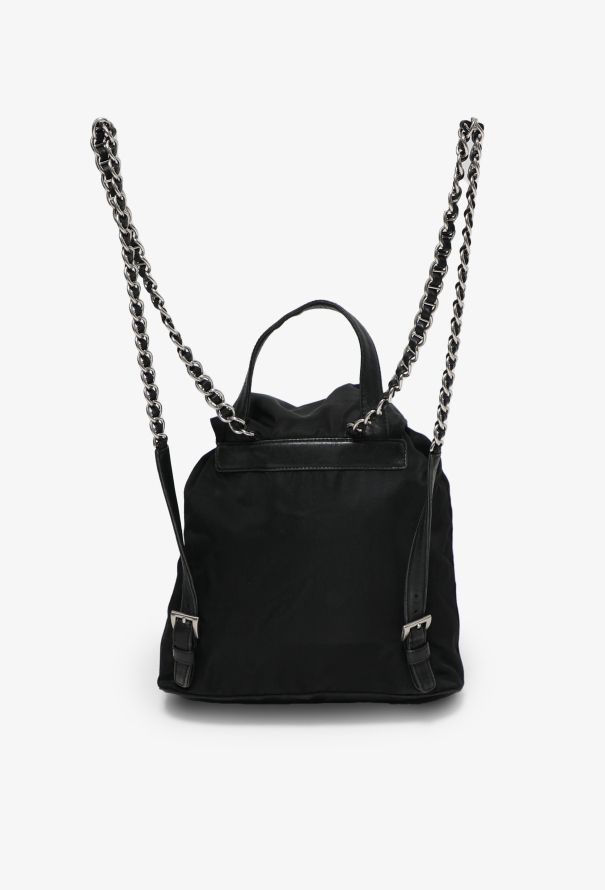 Prada mini backpack with chain discount