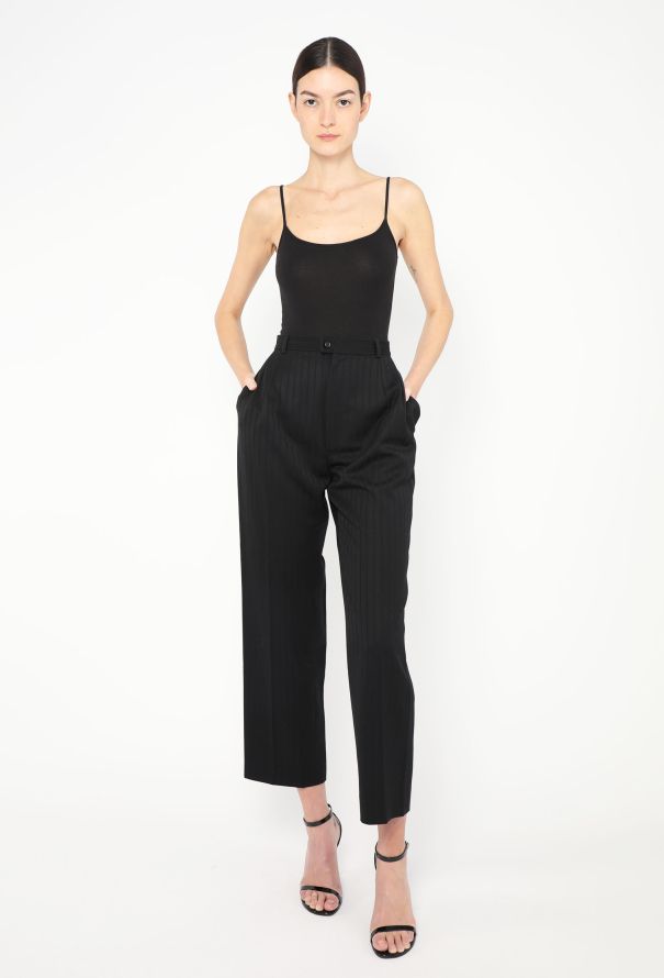 Saint Laurent '70s High-Waisted Pinstripe Trousers - 3