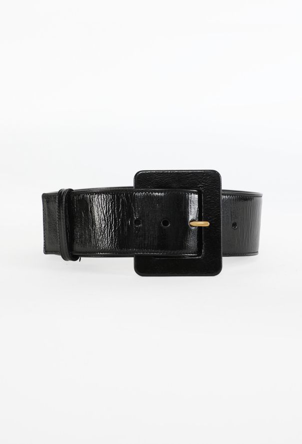 Saint Laurent Patent Leather Buckle Belt - 1