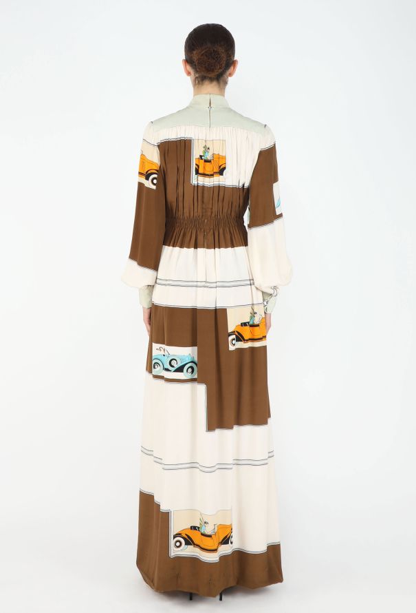 '70s Retro Pleated Silk Dress - 5