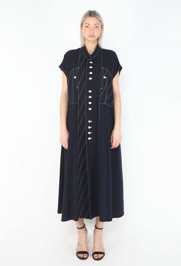 Yohji Yamamoto F/W 1993 Contrast Stitch Flared Dress - 1