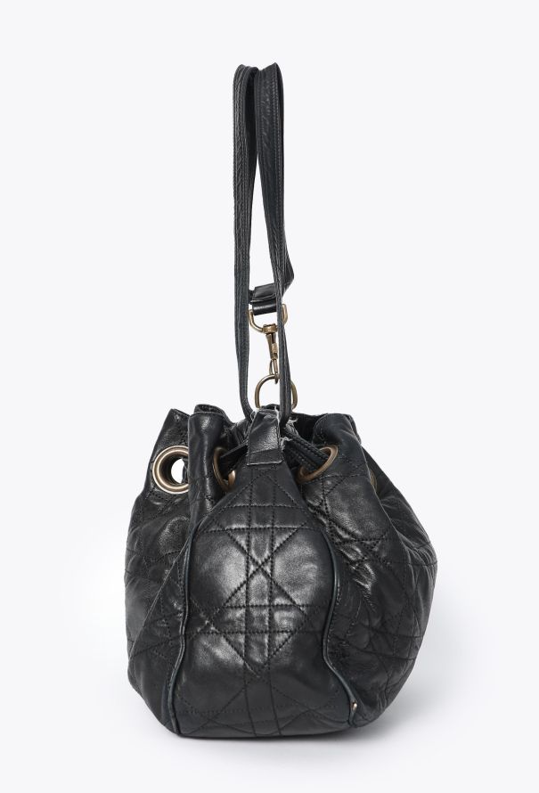 Dior Vintage Cannage Drawstring Bucket Bag - 5