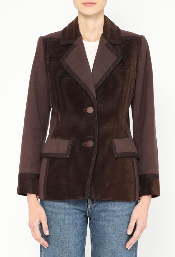 Saint Laurent F/W 1988 Corduroy Trim Blazer - 1
