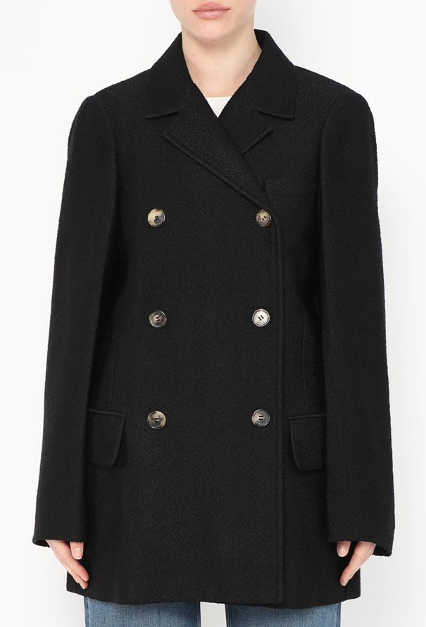 Céline 2014 Notched Bouclé Peacoat - 1