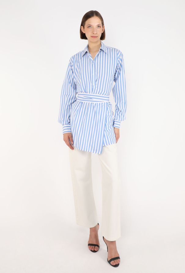 Céline Striped Wrap Shirt, Resort 2016 - 3