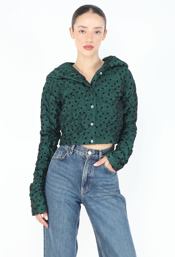 Romeo Gigli Early '90s Polka Dot Ruched Top - 1