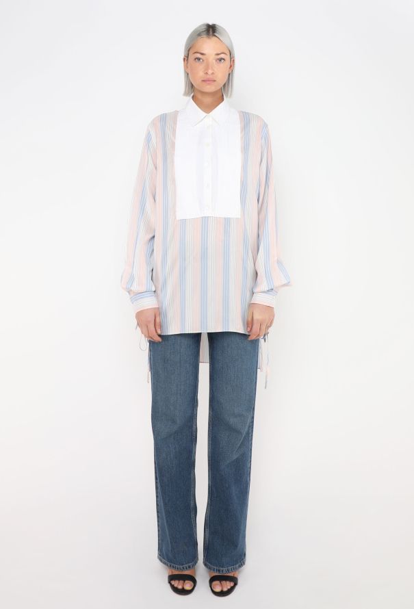 Loewe Asymmetrical Striped Bib Tunic - 1