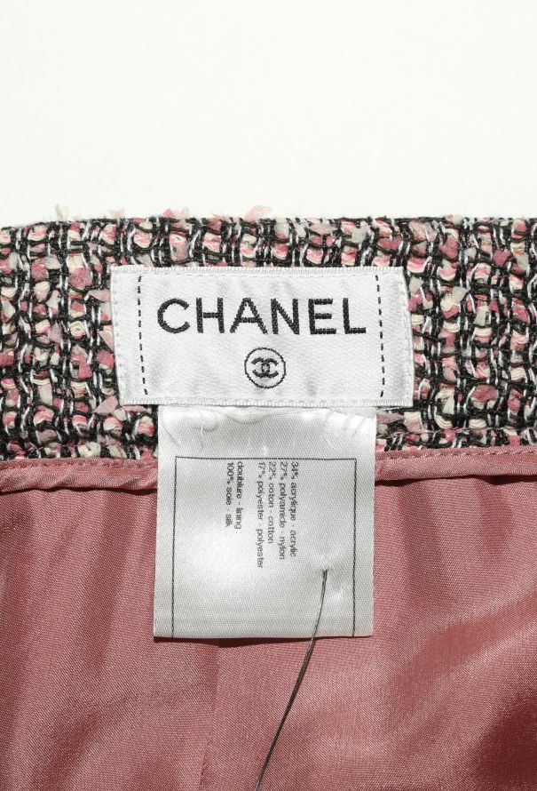 Chanel 2013 Frayed Tweed 'CC' Pants - 6 Chanel 2013 Frayed Tweed 'CC' Pants - 6