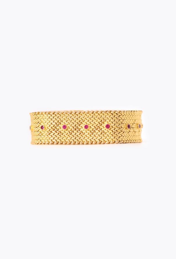 Vintage Fine Jewelry 18k Yellow Gold Bracelet & Rubies - 1