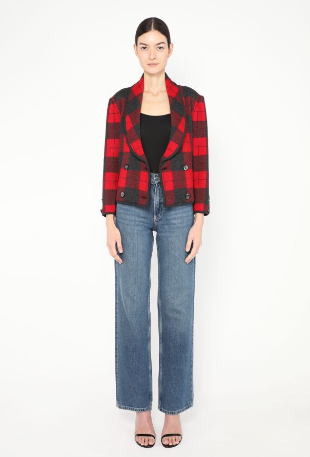 Valentino 1984 Plaid Knit Blazer - 3