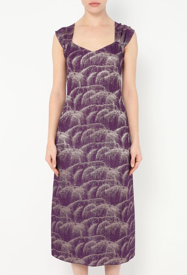 Dries Van Noten Iridescent Printed Chiffon Dress - 1