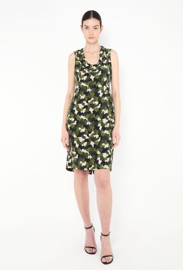 Prada Pre-Fall 2010 Draped Camo Dress - 1