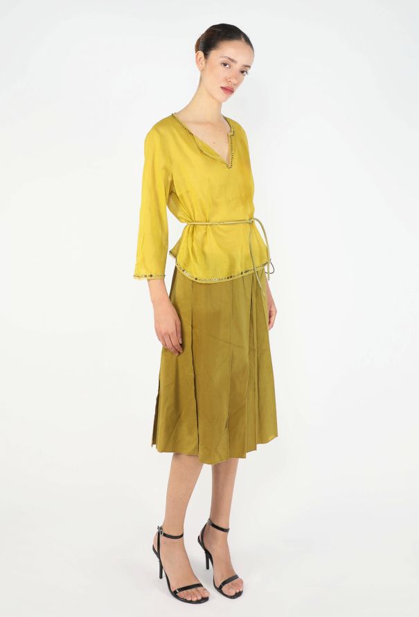 Prada Embroidered Belted Voile Ensemble, 1999 - 4