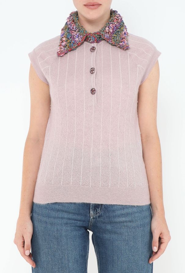 Chanel S/S 2015 Bouclé Cashmere Top - 1