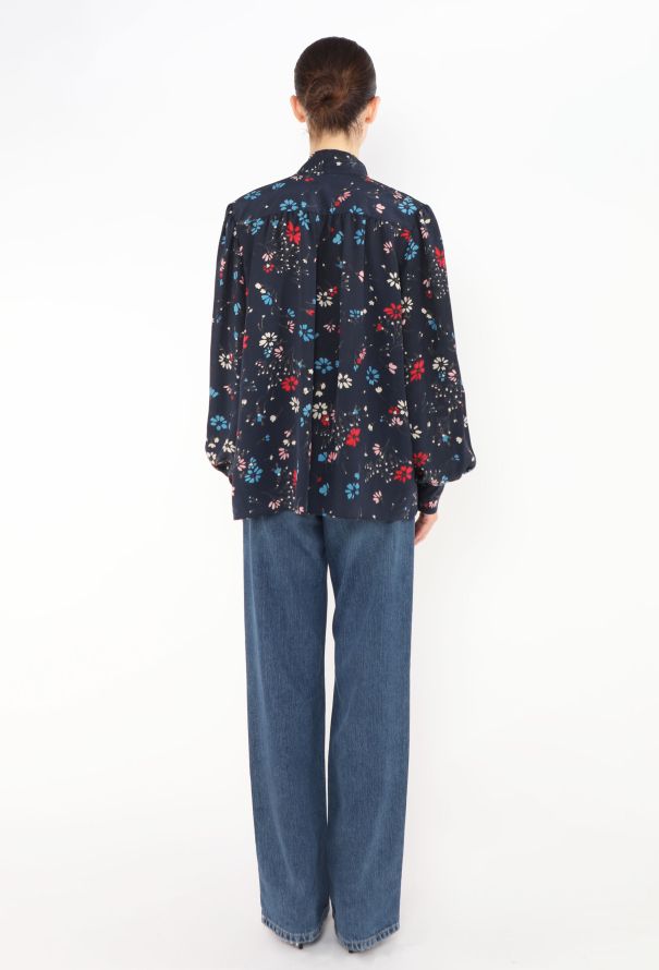 Balenciaga F/W 2017 Floral Lavallière Blouse - 6