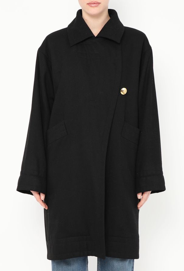Saint Laurent Vintage Asymmetric Button Coat - 1