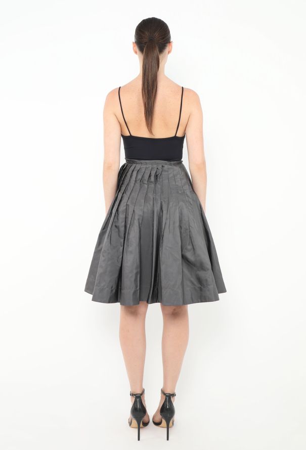 Prada S/S 2001 Pleated Taffeta Skirt - 4