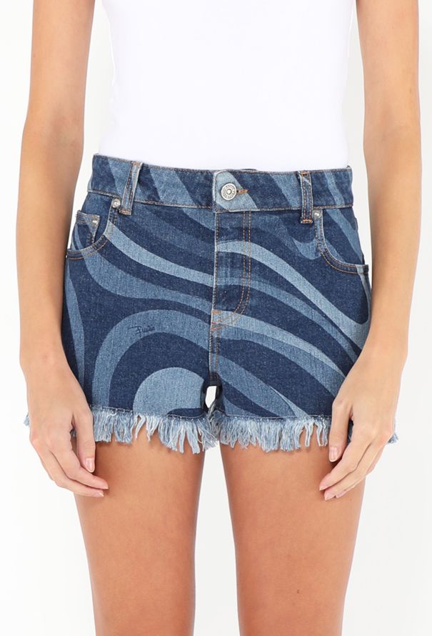 Emilio Pucci 2024 Printed Denim Shorts - 2