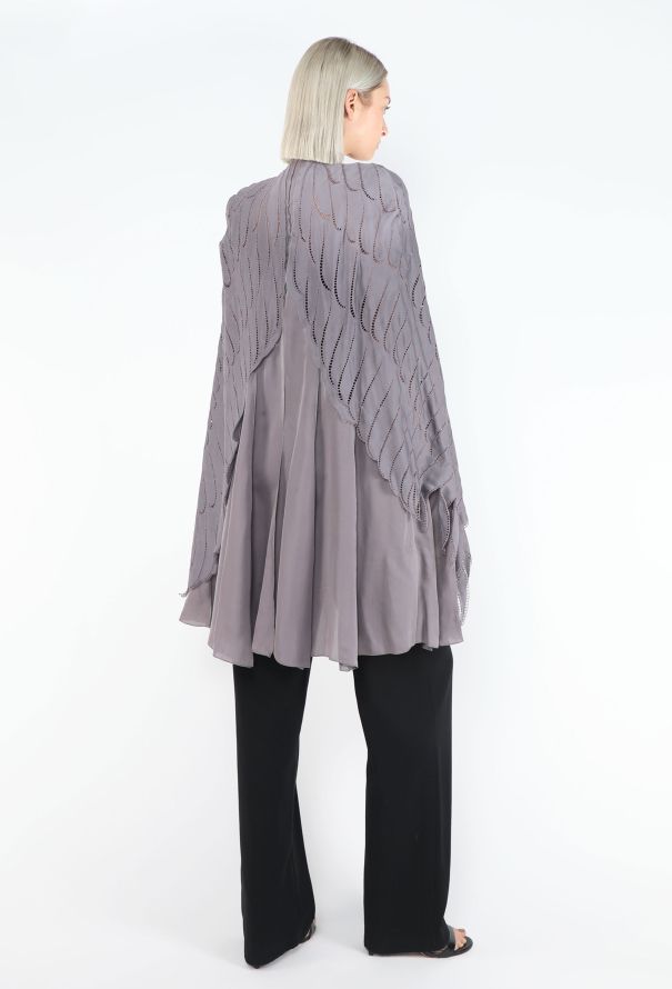 Saint Laurent S/S 2003 Perforated Wing Silk Cape - 3