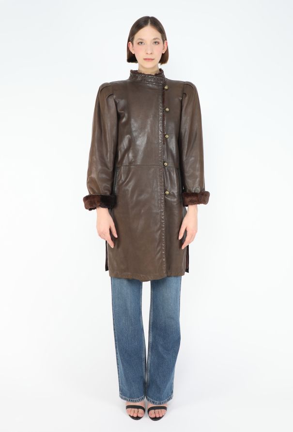 Saint Laurent Vintage Shearling-lined Leather Coat - 5