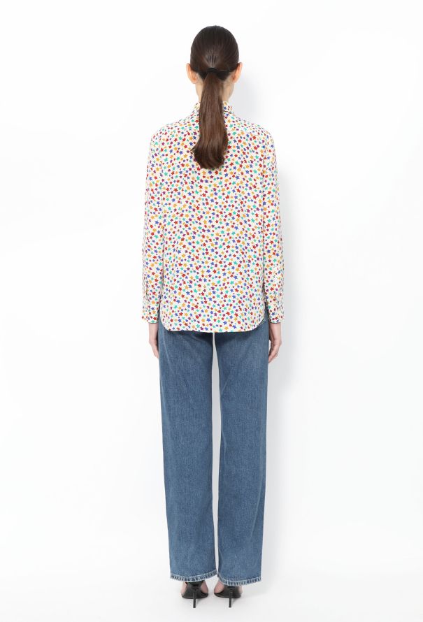 Saint Laurent Star Print Silk Blouse, 2015 - 5