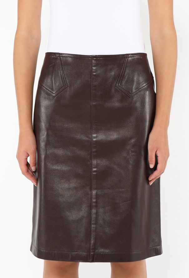 Alaïa Early '80s Stitched Leather Skirt - 2 Alaïa Early '80s Stitched Leather Skirt - 2