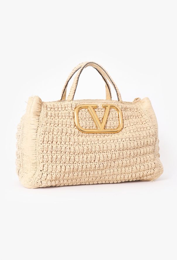 Valentino Beige Raffia Tote Bag - 2 Valentino Beige Raffia Tote Bag - 2