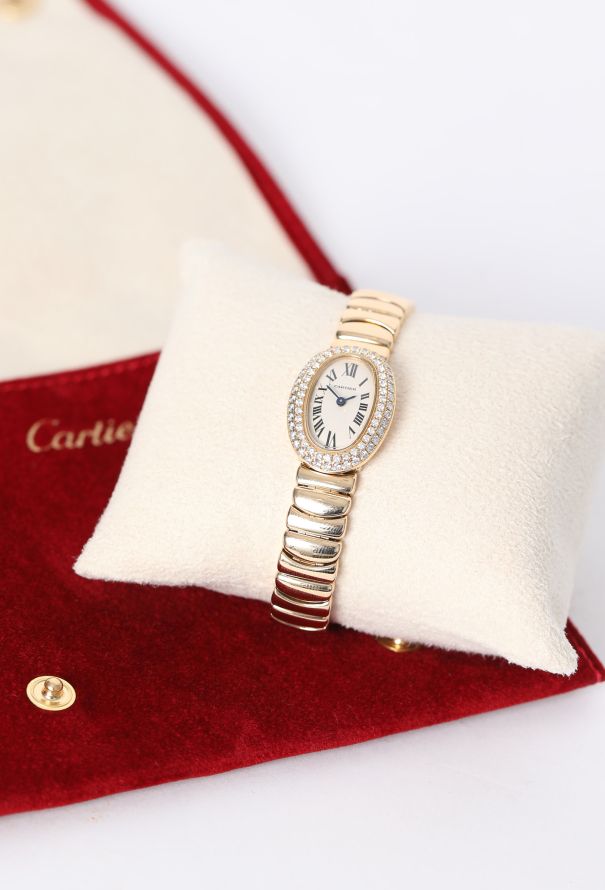 Cartier 18K Yellow Gold & Diamonds Mini Baignoire Watch - 7 Cartier 18K Yellow Gold & Diamonds Mini Baignoire Watch - 7
